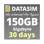 [:ru]150GB для 4G интернета в Испании, препайд сим-карта[:es]Datasim 150GB de 4G Internet por 30 dias en España[:]