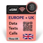 Three eSIM 5G интернет, Звонки, Sms — UK