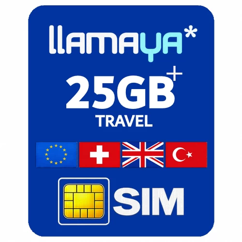 llamaya-TRAVEL-sim SIM Llamaya Travel 5G по Европе, UK + звонки — изображение 1